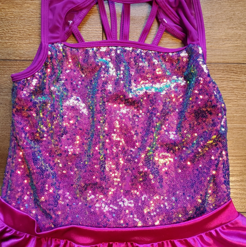 Girls Sequins Party Dance Dress Size Large - Picture 2 of 8